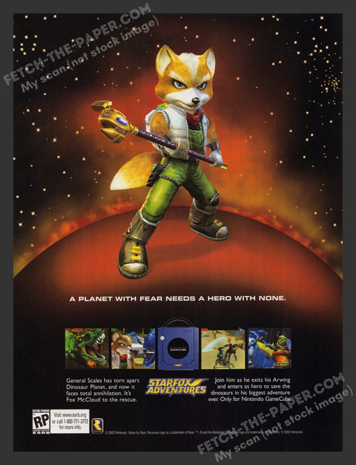 2002 Print Advertisement Video Game Starfox Adventures Ad.