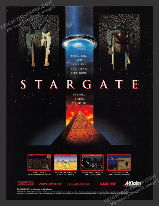 1995 Print Advertisement Stargate Video Game Ad.