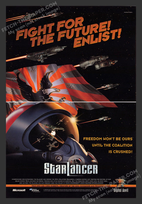 2000 Print Advertisement 2 Page Starlancer Video Game Ad.