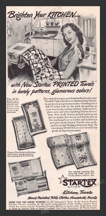 1948 Startex Kitchen Towels Printed Illustration Print Advertisement Ad