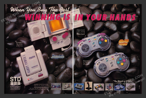 1992 Print Advertisement 2 Page STD Controllers & Accessories Video Game Ad.