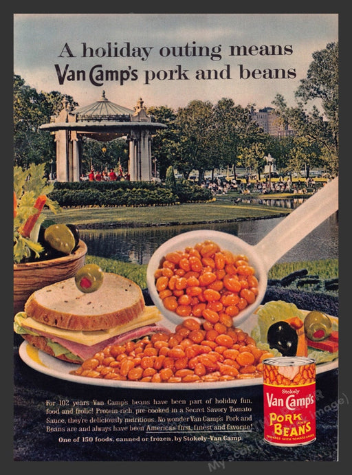 1963 Stokely Van Camp's Pork and Beans Park Rotunda Print Advertisement Ad