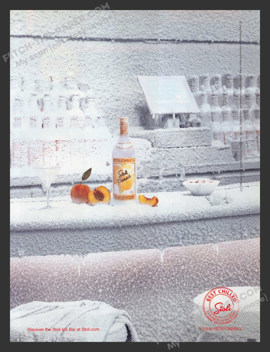 2005 Print Advertisement Stolichnaya Stoli Persik Frozen Peach Bar Alcohol Ad.