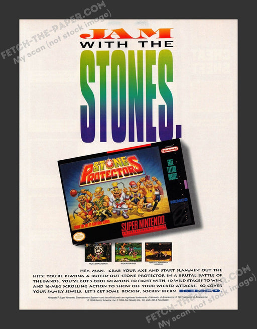 1994 Print Advertisement Stone Protectors Super Nintendo Video Game Ad.