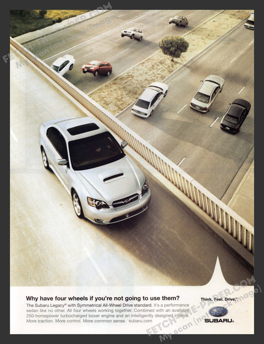 2005 Print Advertisement Subaru Legacy Out of Control Highway Ad.