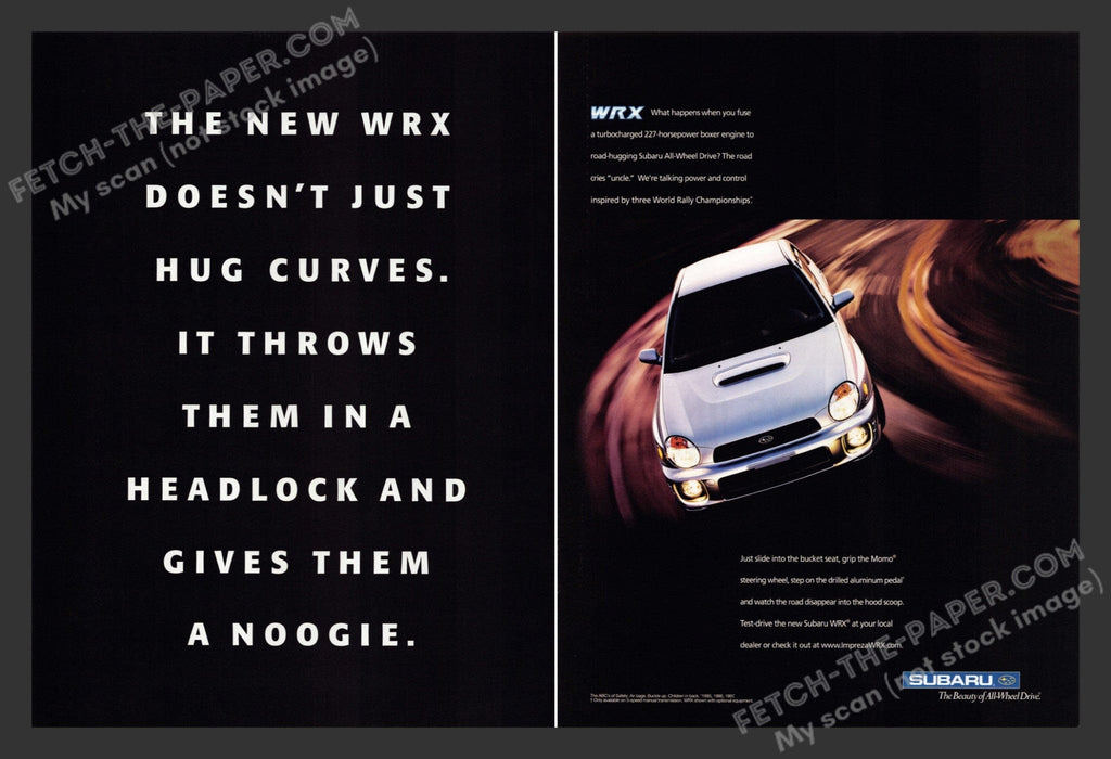 2001 Subaru WRX Car Print Advertisement (2 Pages).
