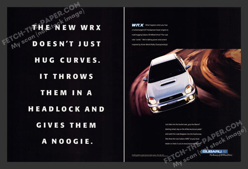 2001 Subaru WRX Car Print Advertisement (2 Pages).