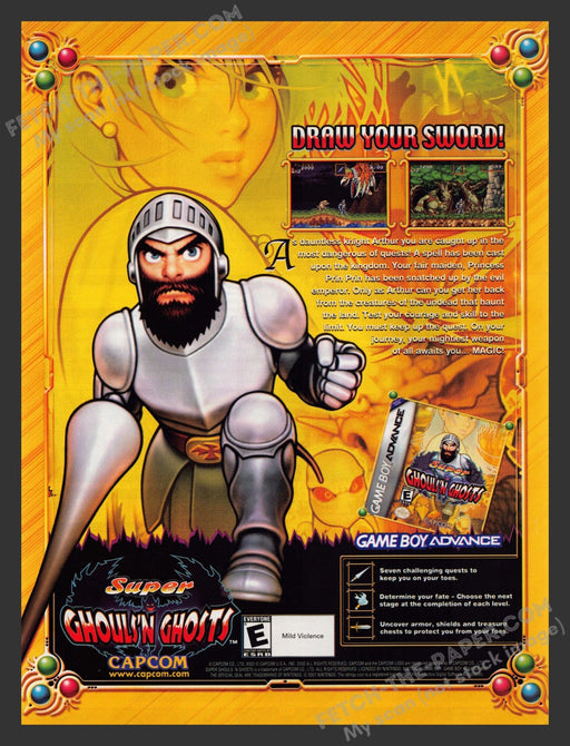 2002 Print Advertisement Video Game Super Ghouls 'n Ghosts Ad.