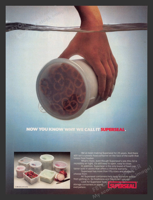 1985 Super Seal Food Containers Print Advertisement Ad