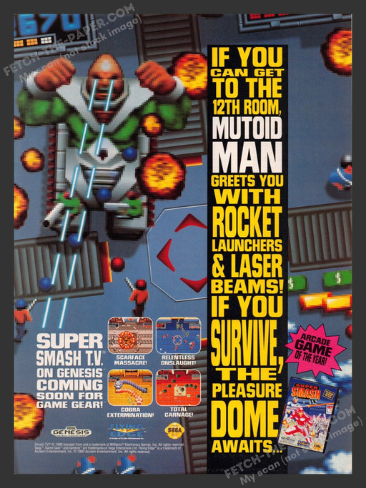 1992 Print Advertisement Super Smash T.V. Video Game Ad.
