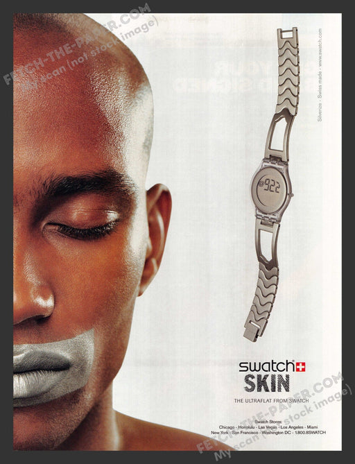 2001 Swatch Watches Skin Silverize Print Advertisement.