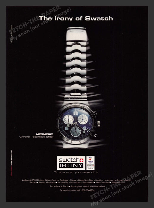 2000 Swatch Watch The Irony "Mesmeric" Print Advertisement Ad
