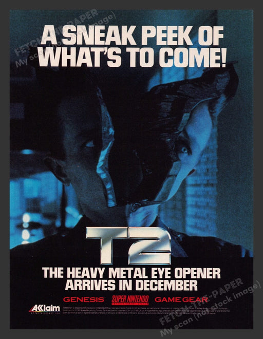 1993 T2 "Heavy Metal Eye Opener" Video Game Print Advertisement