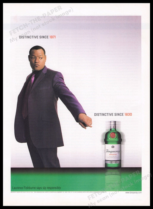 Tanqueray Laurence Fishburne 2000s Print Advertisement Ad 2003 Fetch the Paper!