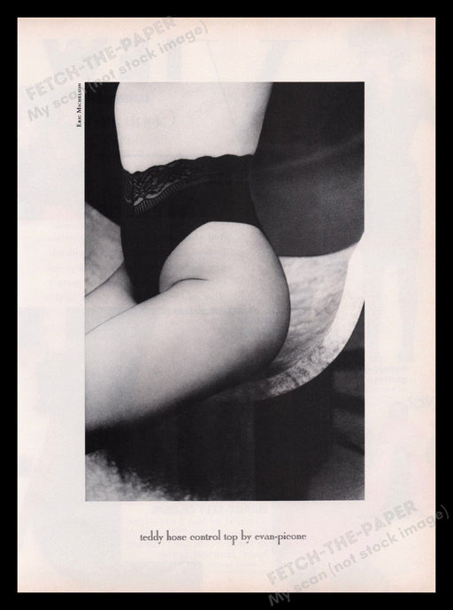 Teddy Hose by Evan-Picone 1980s Print Advertisement Ad 1987 Hosiery Legs Fetch the Paper!