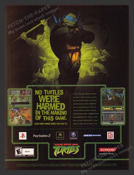 2004 Teenage Mutant Ninja Turtles Konami Video Game Print Advertisement