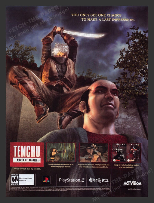 2003 Tenchu: Wrath of Heaven Video Game Print Advertisement