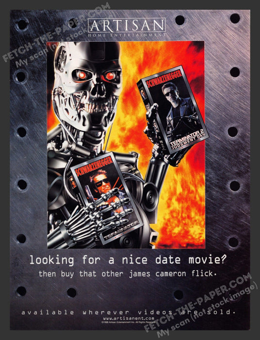 1998 Print Advertisement Terminator 2 Judgment Day Movie Release Schwarzenegger.