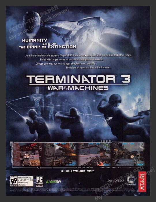 2003 Terminator 3: War of the Machines Video Game Print Advertisement