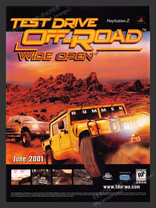 2001 Test Drive Off-Road: Wide Open Video Game Print Advertisement
