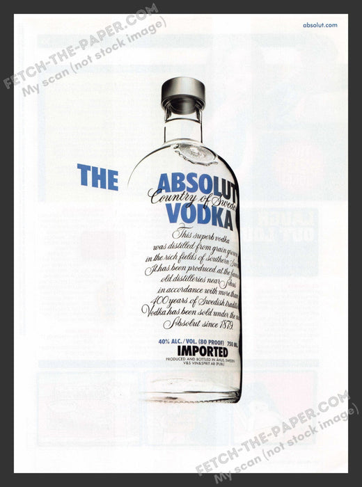 2006 Print Advertisement The Absolut Vodka Floating Disappearing Alcohol Bottle.