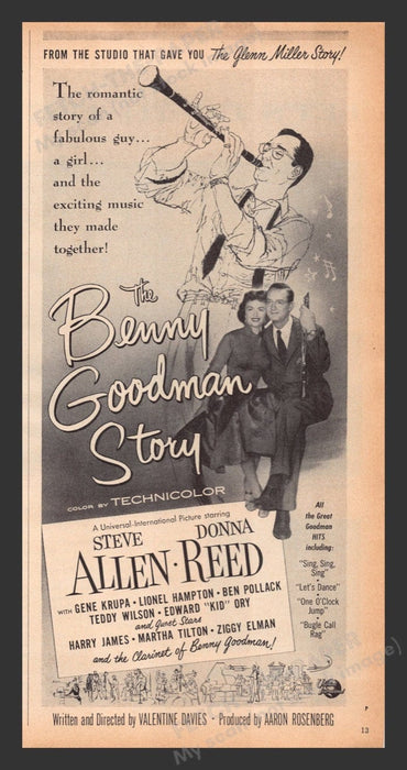 1956 The Benny Goodman Story Movie Release Print Advertisement Ad