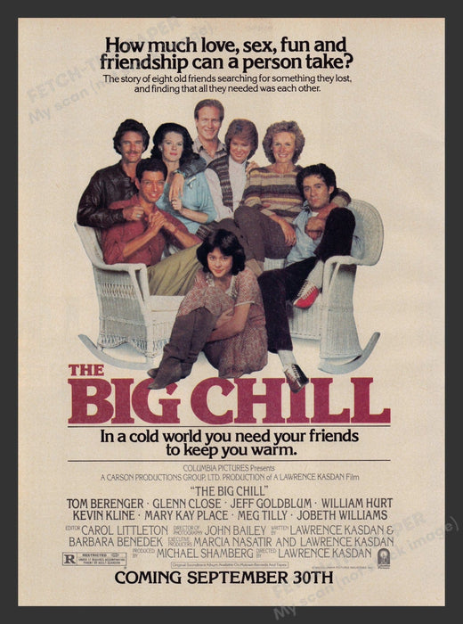 The Big Chill Movie Premiere 1980s Print Advertisement Ad 1983 Fetch the Paper!