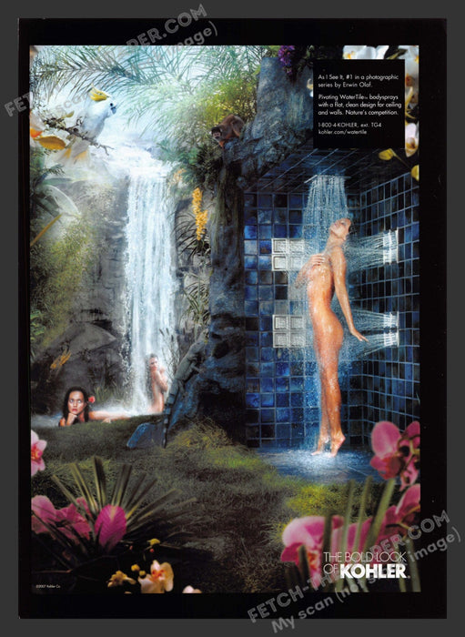 2007 Print Advertisement The Bold Look of Kohler Household Products Naked Girl.