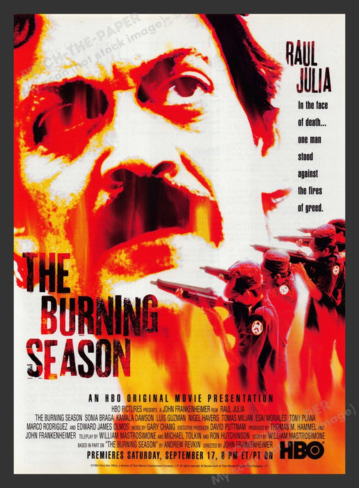 The Burning Season Raul Julia Movie Release 1990s Print Advertisement 1994 Fetch the Paper!