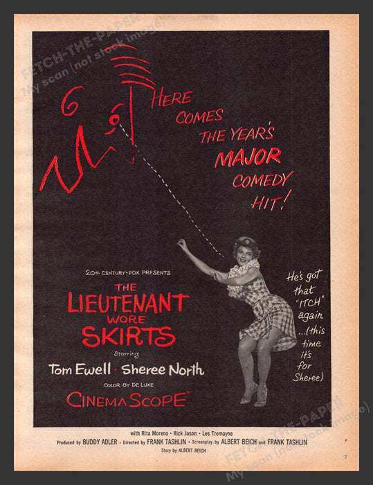 1956 The Lieutenant Wore Skirts Movie Release Print Advertisement Ad