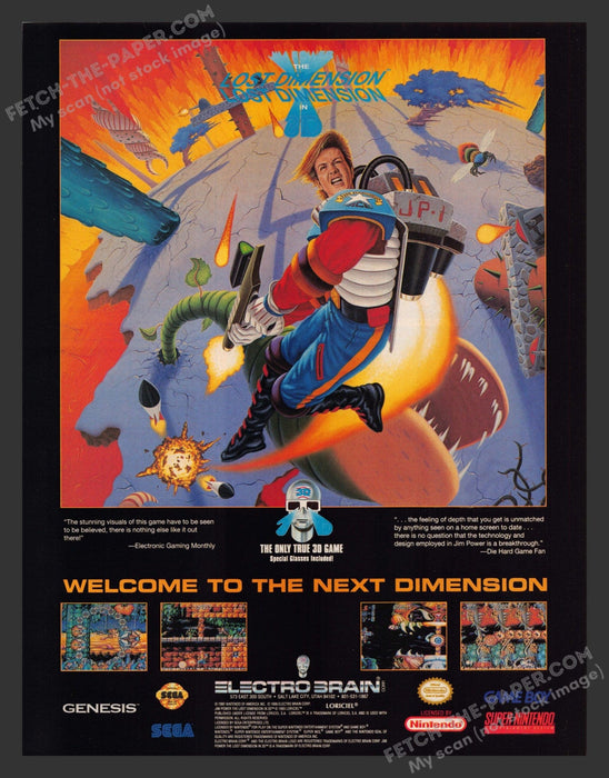 1993 Print Advertisement The Lost Dimension Video Game Ad.