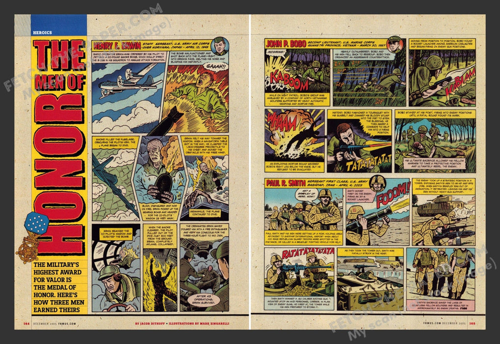 2005 Print Advertisement 4 Page Comic The Men of Honor by Jacob Ditkoff Ad.