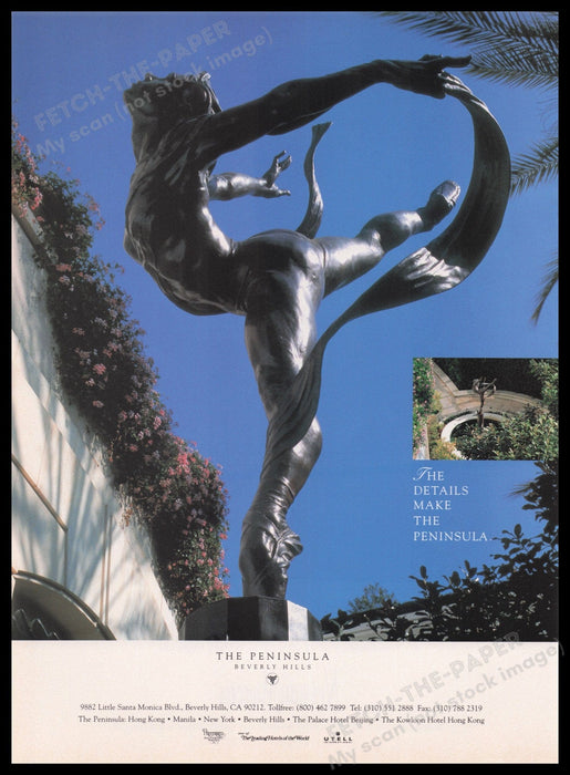 The Peninsula Beverly Hills Hotel 1990s Print Advertisement Ad 1995 Fetch the Paper!