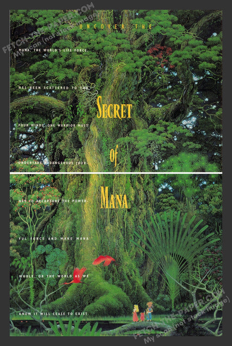 1993 Print Advertisement 2 Page The Secret of Mana Video Game Ad.