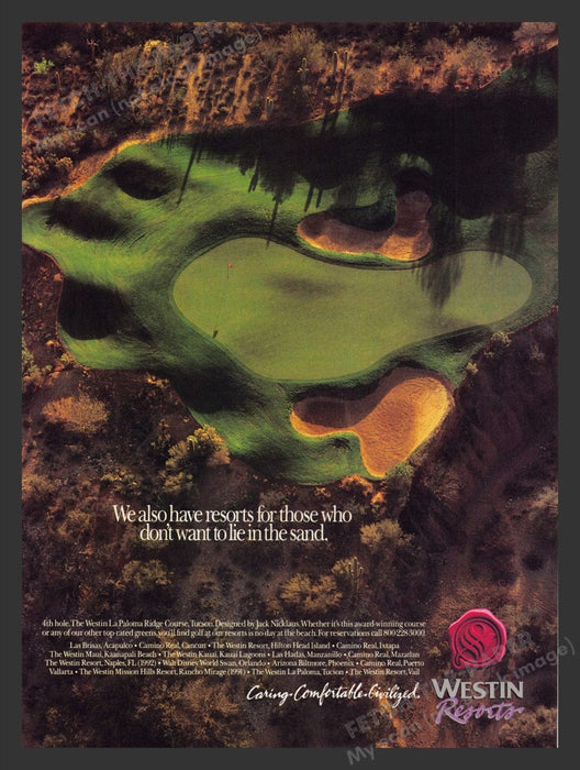 1990 The Westin La Paloma Ridge Course Tuscon, AZ Resort Print Advertisement Ad