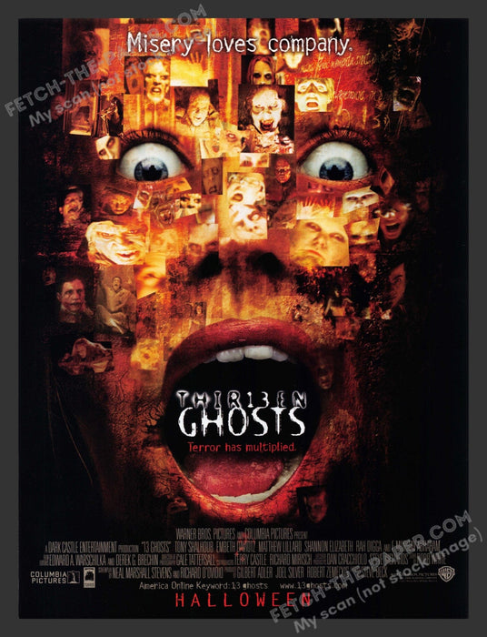 2001 Print Advertisement Thirteen Ghosts Movie Release Ad.