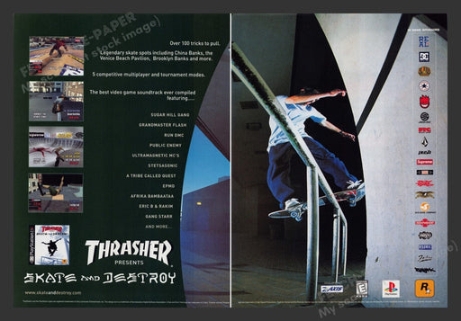 2000 Thrasher: Skate and Destroy Tricks Video Game Print Advertisement (2 Pages)