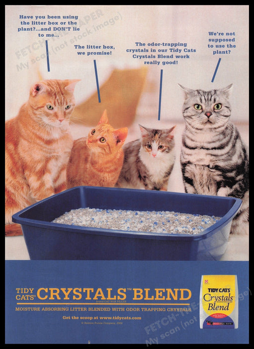 Tidy Cats 2000s Print Advertisement Ad 2002 Fetch the Paper!