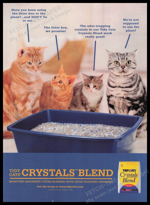 Tidy Cats 2000s Print Advertisement Ad 2002 Fetch the Paper!