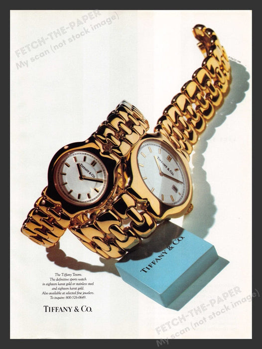 1990 Tiffany & Co. Tesoro Watch Gold Print Advertisement Ad