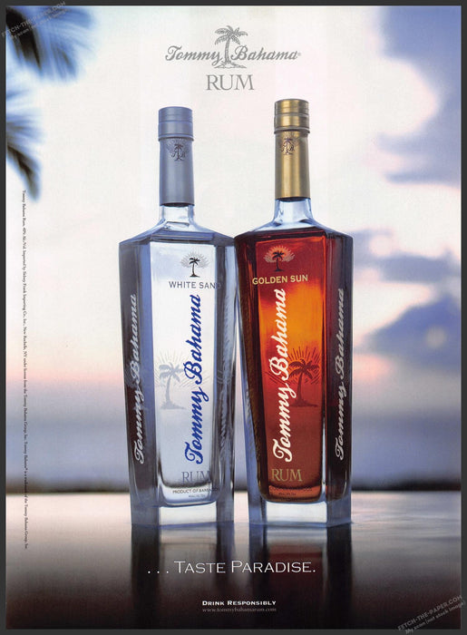 2007 Print Advertisement Tommy Bahama Rum White Sand Golden Sun Alcohol Ad.
