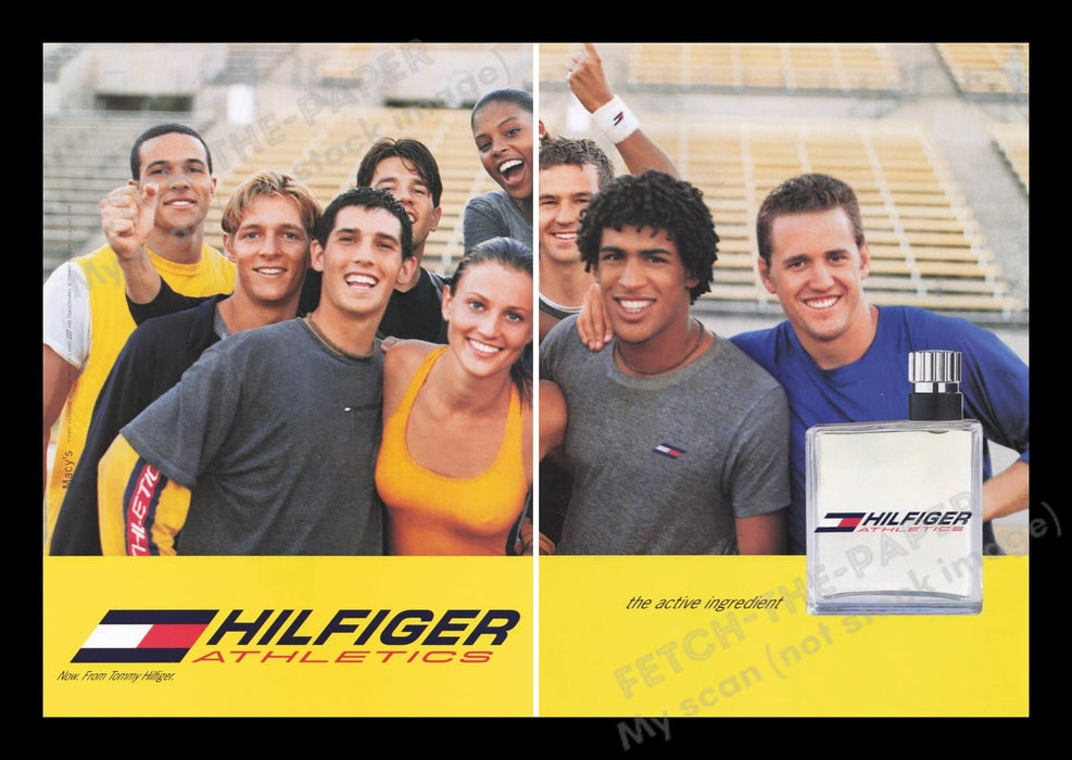 Tommy Hilfiger 1990s Print Advertisement Ad (2 pages) 1998 Athletics Clothing Fetch the Paper!