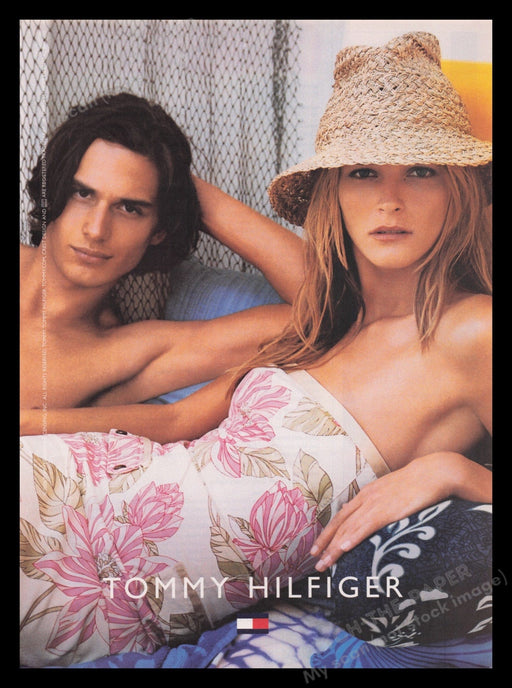 Tommy Hilfiger 2000's Print Advertisement Ad 2004 Clothing Young Couple Lounging Fetch the Paper!