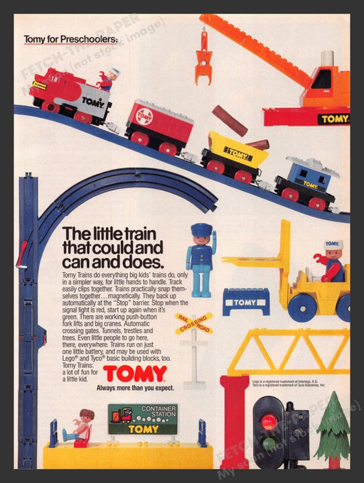 1989 Tomy Trains Container Station Print Advertisement Ad