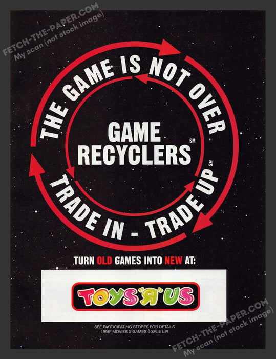 1997 Print Advertisement Toys "R" Us Game Recyclers Ad.