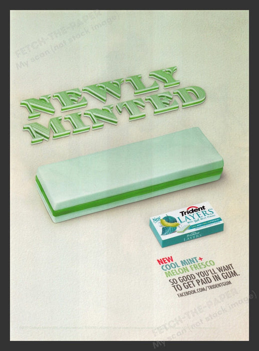 2011 Trident Layers Gum Mint & Melon Fresco Print Advertisement Ad