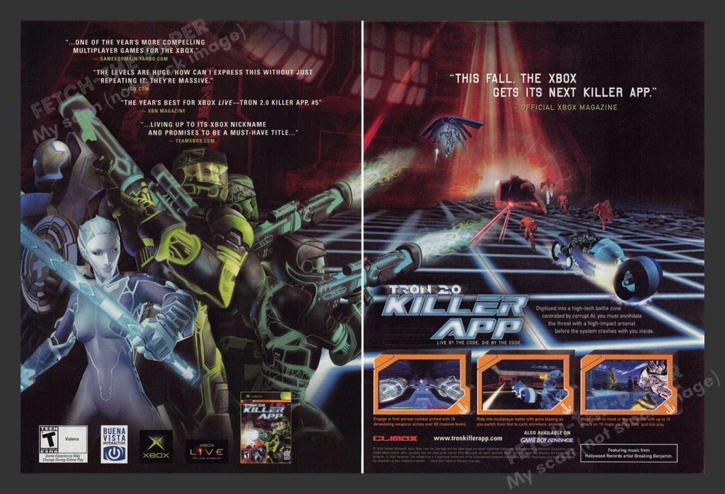 2004 Tron 2.0: Killer App Video Game Print Advertisement (2 Pages)