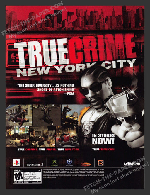 2005 Print Advertisement True Crime: New York City Video Game Ad.