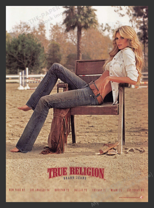True Religion Jeans Cowgirl Chair Arena 2000s Print Advertisement Ad 2008 Fetch the Paper!