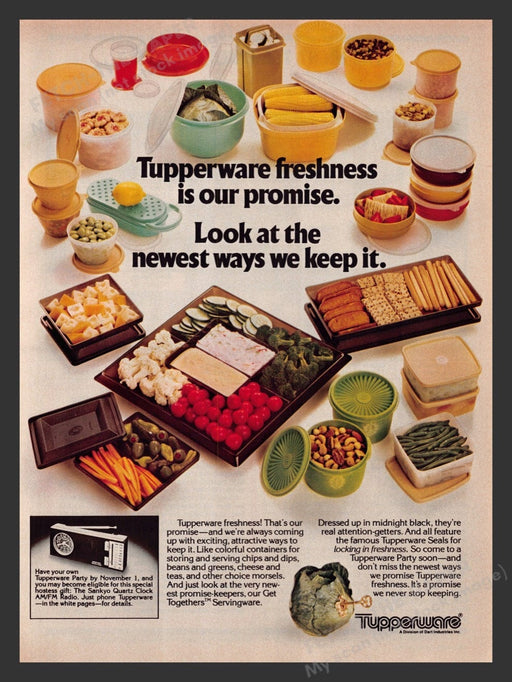 1980 Tupperware Freshness Servingware for Kitchen Print Advertisement Ad